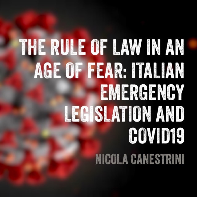 does the covid19 disease infect the rule of law in italy