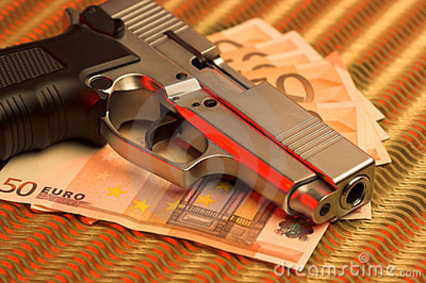 pistol over euro bills 7254402